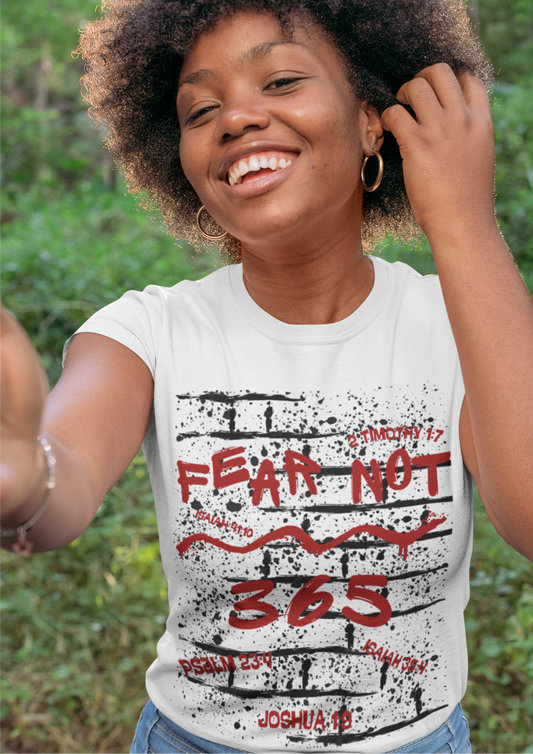 Fear Not - Brick - Unisex T-shirt - Red/White